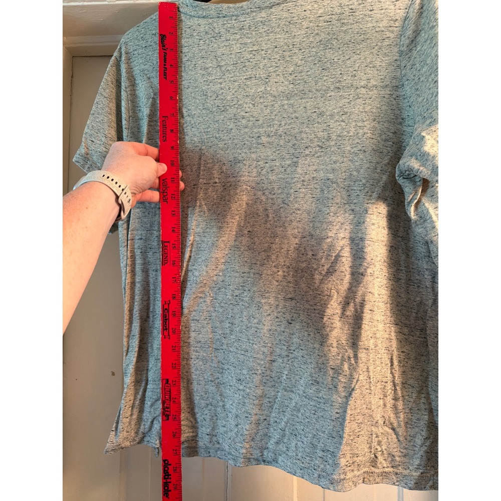Falls Creek Womens 2X Gray Heathered V-Neck Short Sleeve T-Shirt Space Dye Tee - Picture 4 of 6